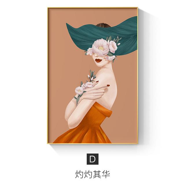 Abstract Flower Women Posters and Prints Sexy Lady Wall Art Decorative Paintings Nordic Canvas Pictures for Interior Home Decor