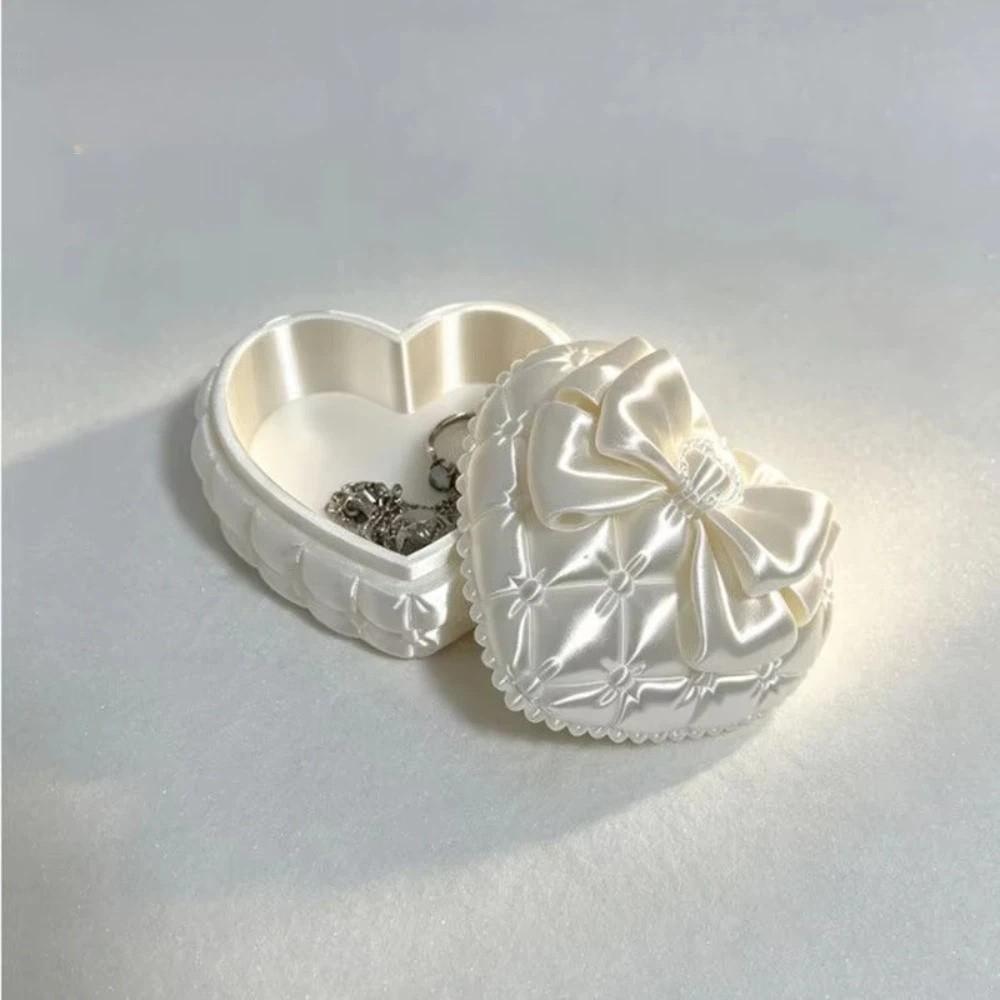 Does Not Take Up Space Heart-shaped Jewelry Box Silk Texture Storage Tray Vanity Table