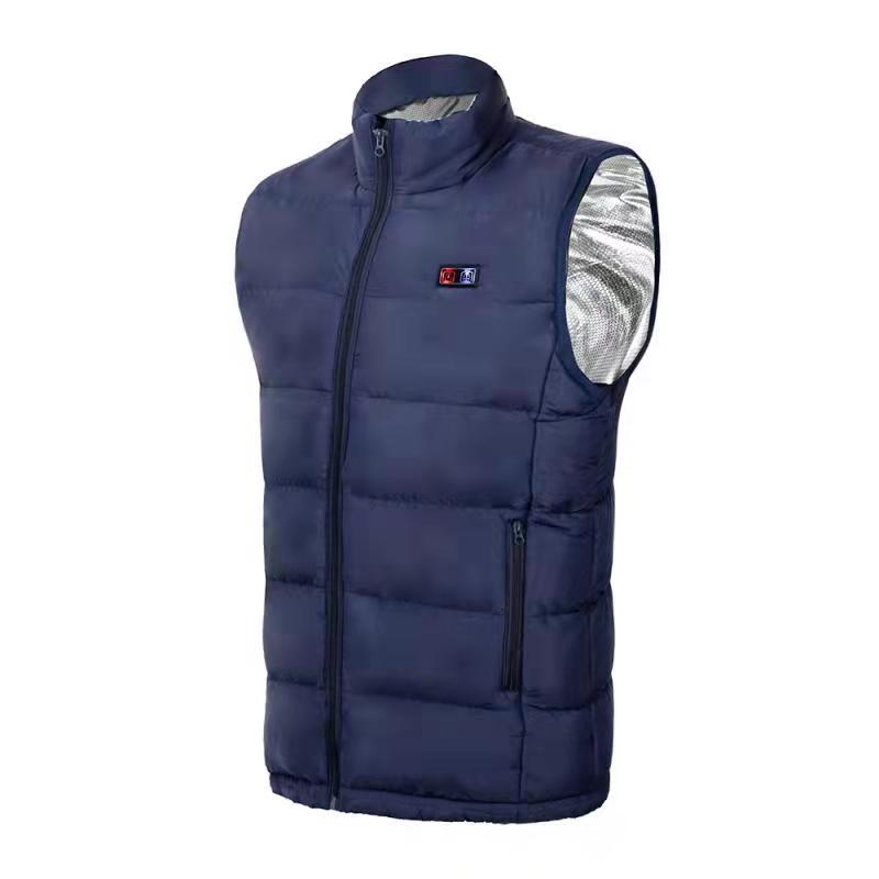 Men's Plus Size USB Heating Vest - Thickened, 9-Piece, Cross-Border, Ideal for Autumn & Winter