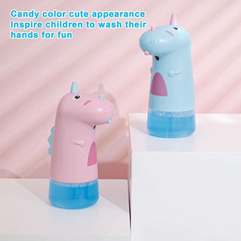Cartoon Automatic Soap Dispenser Touchless Hand Soap Dispenser For Kids Cute Dinosaur Foam Dispenser For Bathroom Countertop