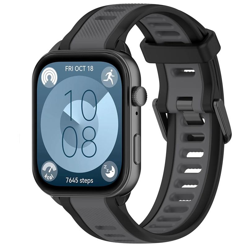 

Two-color Soft Silicone Band For Huawei Watch Fit 4/3 Textured Sports Wristband For Huawei Watch Fit 4 Pro Bracelet Accessories Huawei Watch Fit 3
