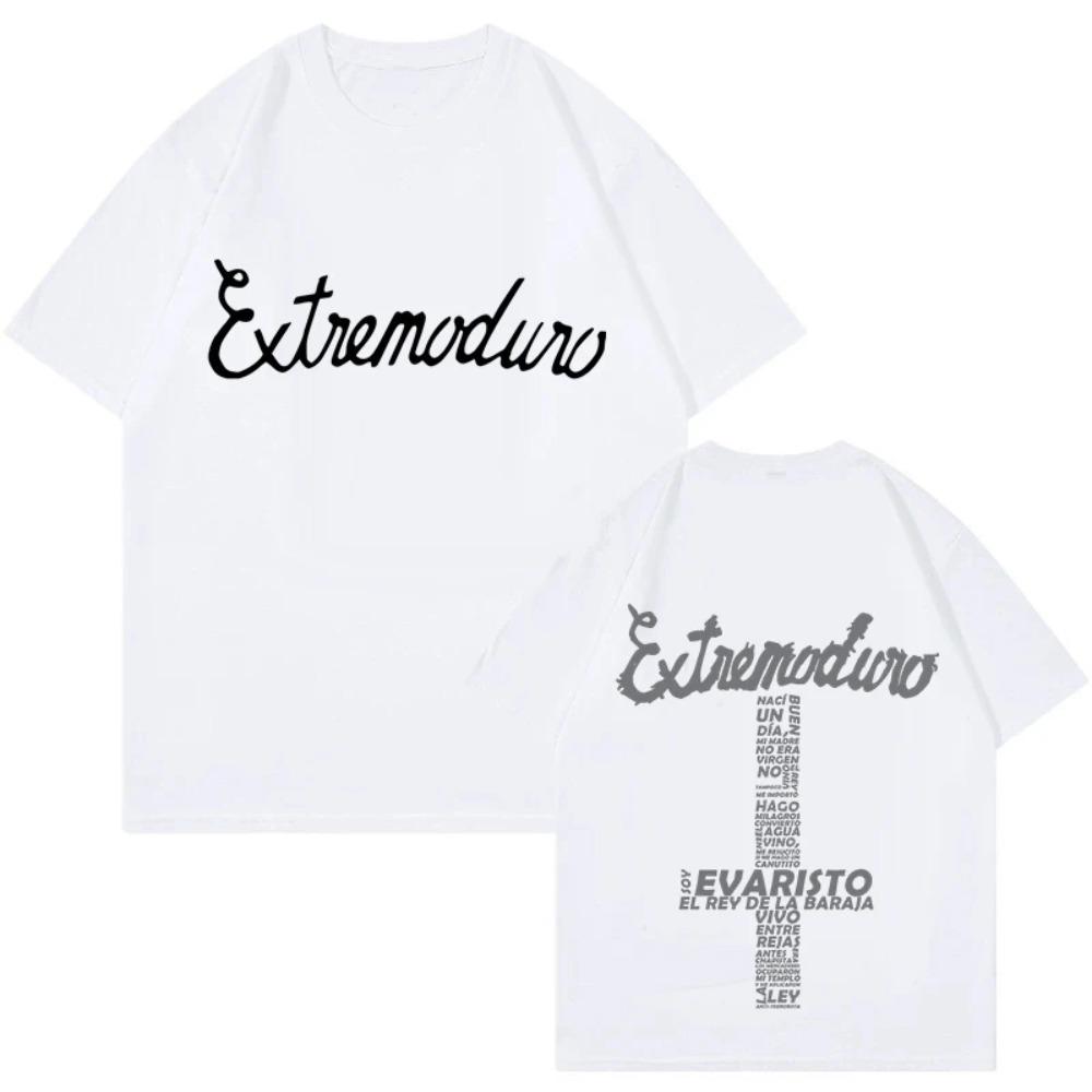 Camiseta Vintage Gráfica para Hombre y Mujer de los 90 Y2k Hip Hop Camisetas Tops Unisex Moda Banda de Rock Estampado Extremoduro Talla EU Ropa