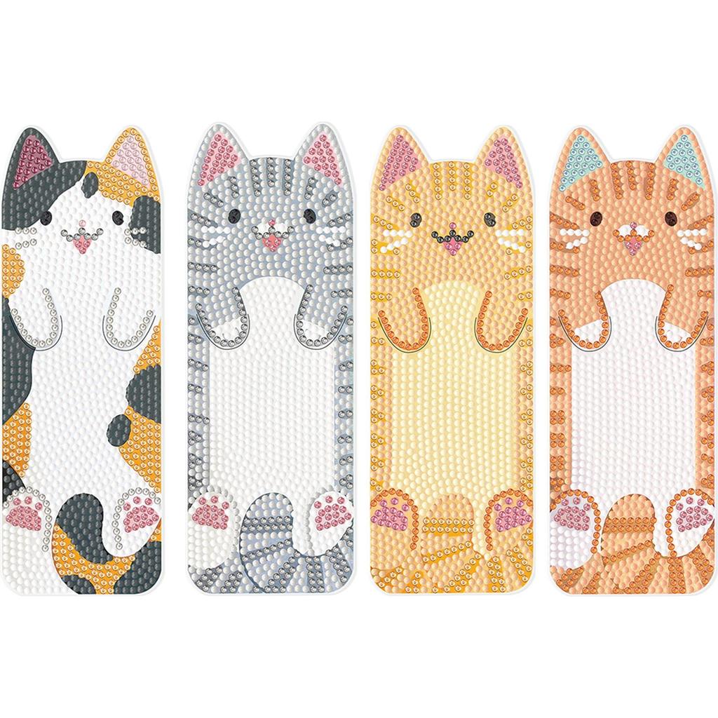 3Pcs Cat Patterns DIY Diamond Painting Bookmark Diamond Bookmark Art Projects for DIY Making Beginners Adult Art Craft Supplies