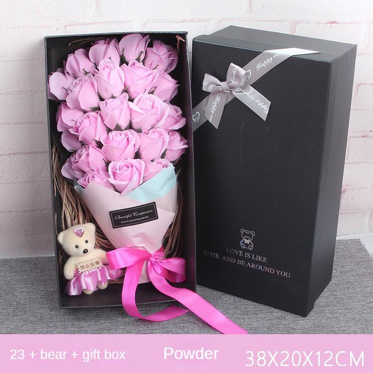 

23 Soap Bouquet Gift Box Rose Birthday Gift for Girlfriend Best Friend Wife Home Decor Artificial Flowers Gift Box Wedding розовый