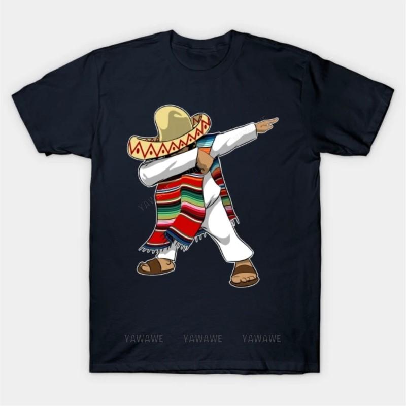 Summer Fashion Pure Cotton Short Sleeve Cotton Tshirt Mexican Dabbing T Shirt Adult Oneck Tee Shirt Vintage Print Tees Top