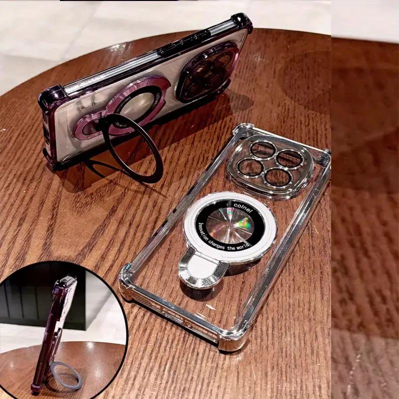 Transparent Shockproof Magnetic Bracket  Phone Case For Honor Magic 7 Lite X9C X9A X9B X6A X6B X8B X8C X7A Soft Silicone Cover
