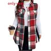 Casual Womens Sleeveless Vest Spring Plaid Buttonfront Polyester Top For Adults