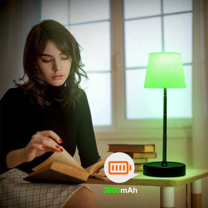 Battery Operated Lamp Adjustable Height Portable LED Desk Lamp 3000mAh Battery Operated LED Lamp Stepless Dimmable Lamp