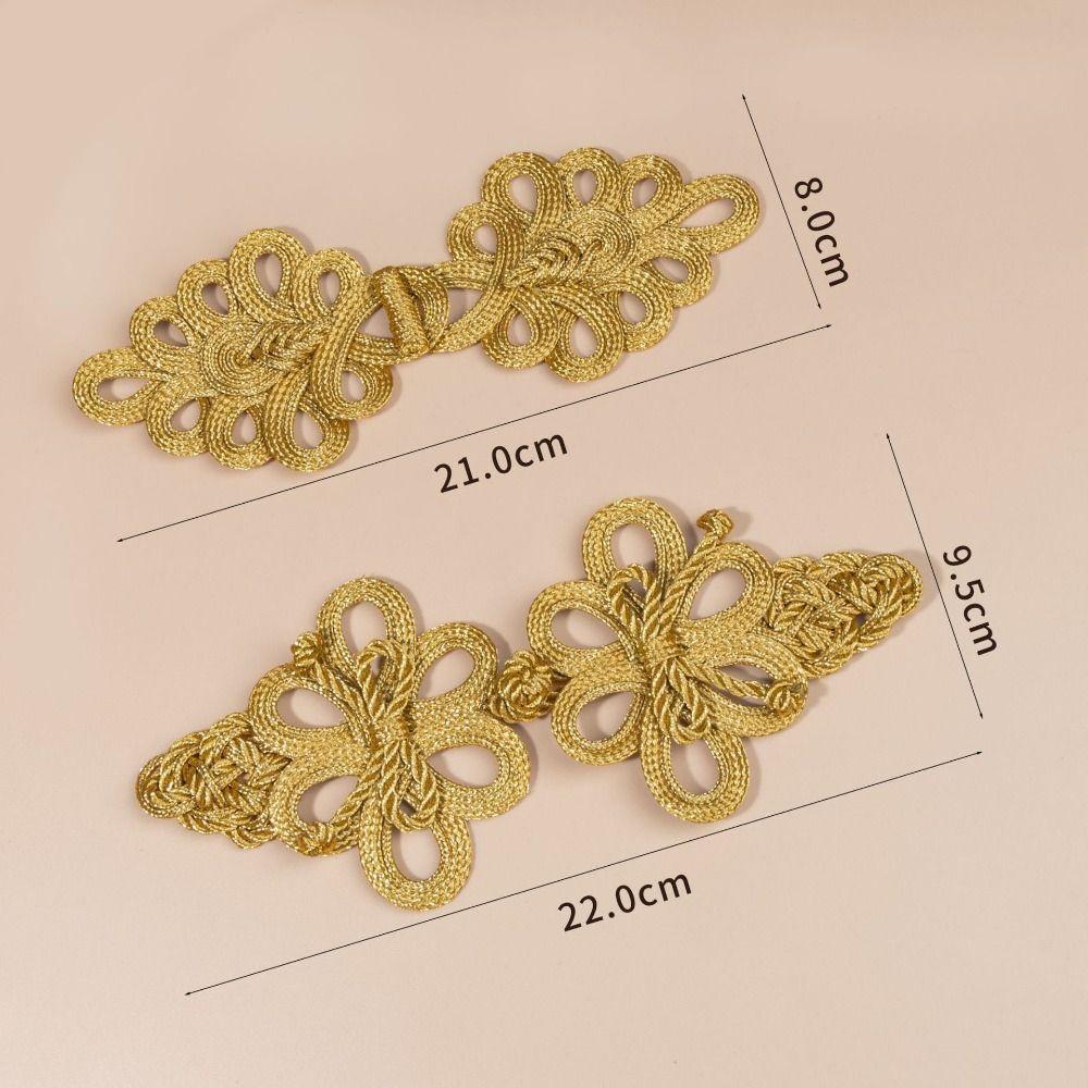 Golden Chinese Frog Buttons Flower Fastener Handmade Cheongsam Buttons Knot Style DIY Sewing Tang Suit Buttons Cheongsam Making