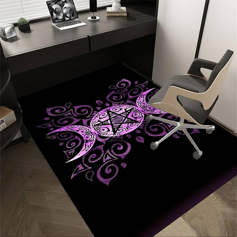 

1pc Pentagram Moon phases Carpet Anti Slip Polyester Floor Mat for office.Bedroom 60cm by 90cm