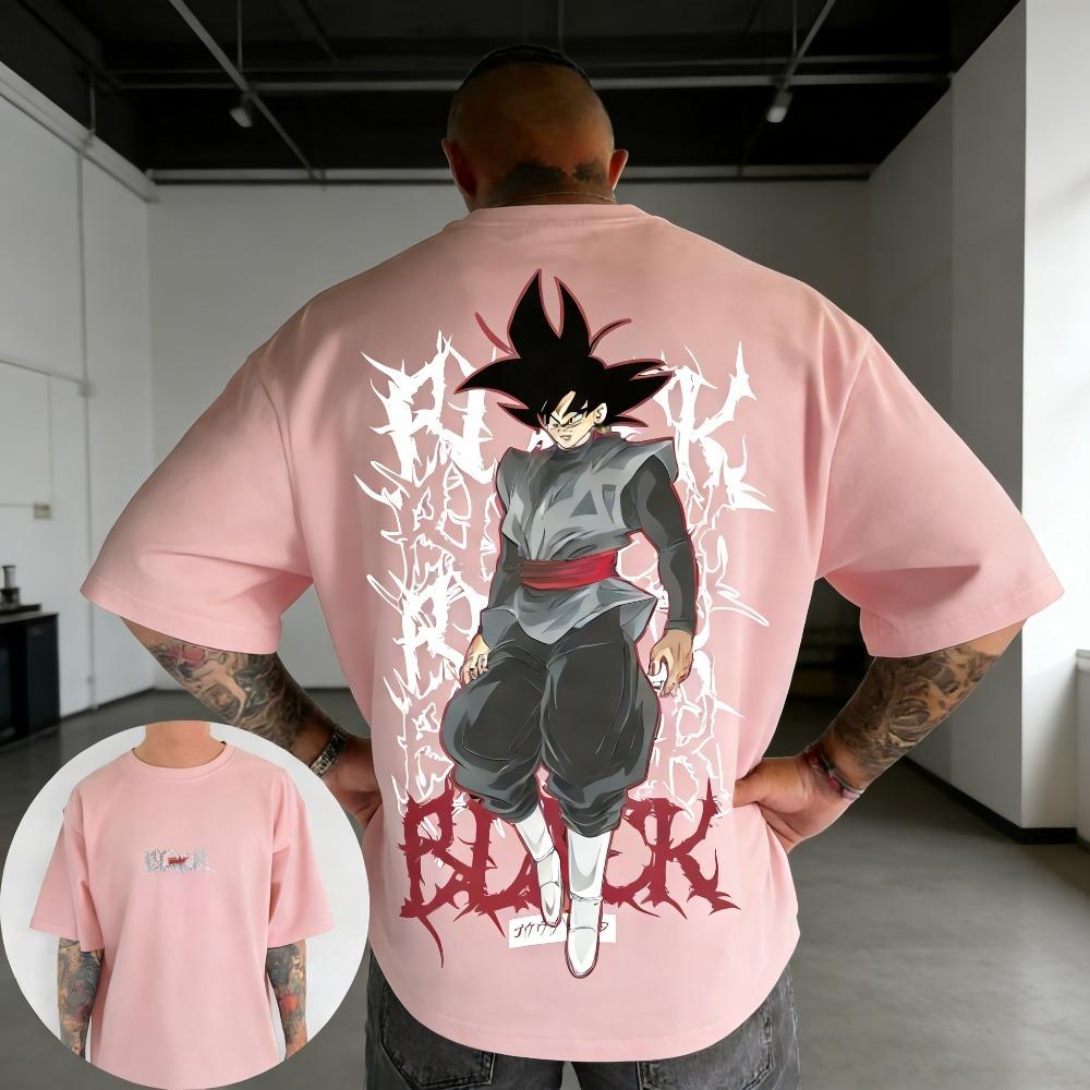Plus Size Dragon Ball Summer Anime Printed Mens and Womens Tshirt Casual Parent Child Tops Harajuku Style Y2K Street Fashion