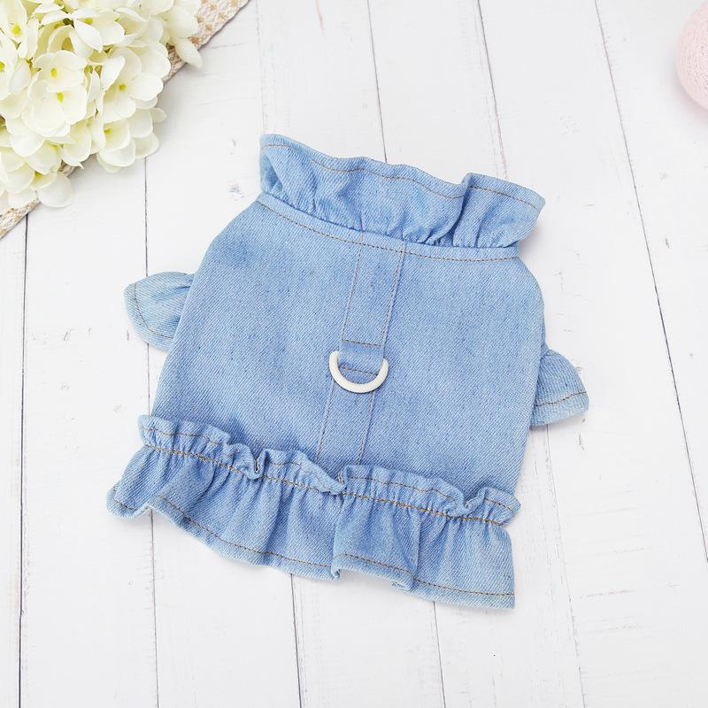 Jeans-Hundeweste mit Traktions-D-Ring, Sommer-Hundekleid, Jeans-Haustierkleidung für kleine Hunde, Chihuahua-Hemd, Yorkie, Mops, Welpe, Katzenrock