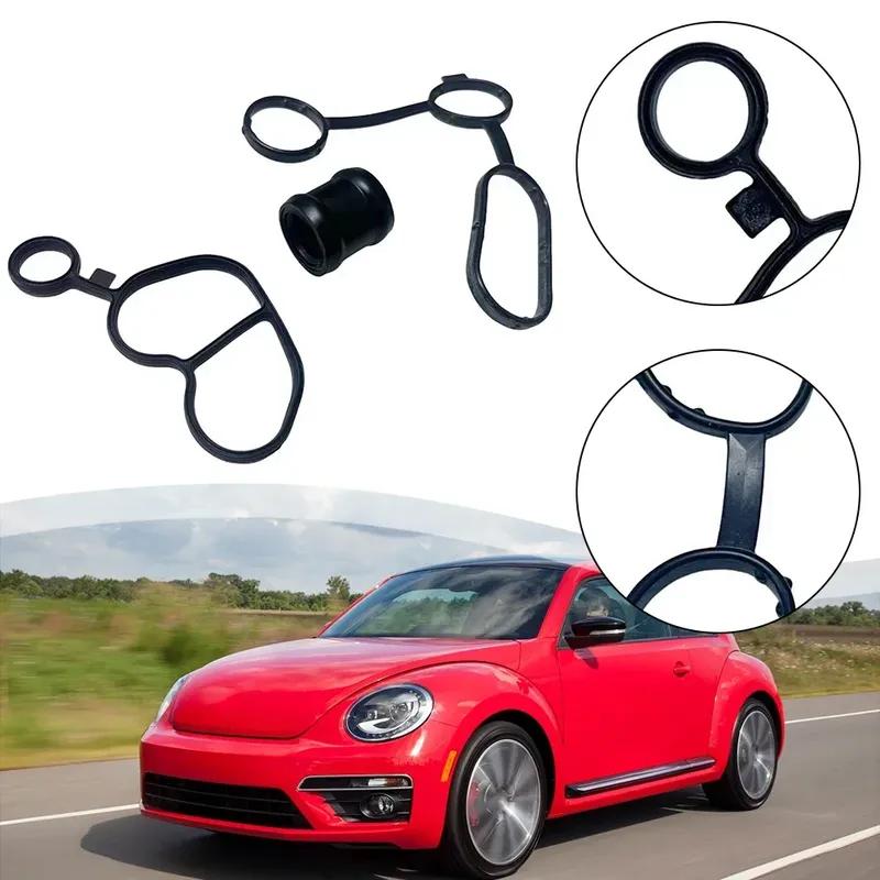 1 Stück Schwarzes Kunststoff OEM Nummer 03F121215 03F903575C 03F115111A Ölkühler Dichtungssatz Für Beetle Für Golf Für A3 Zubehör