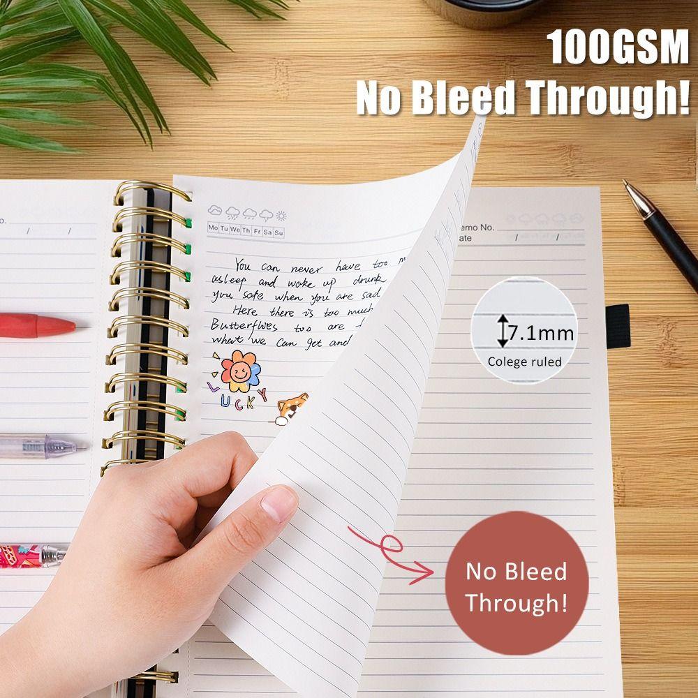 300 Pages Business Notebook Thick Paper Paper Journal Portable Twin Coil Binding  Office Use