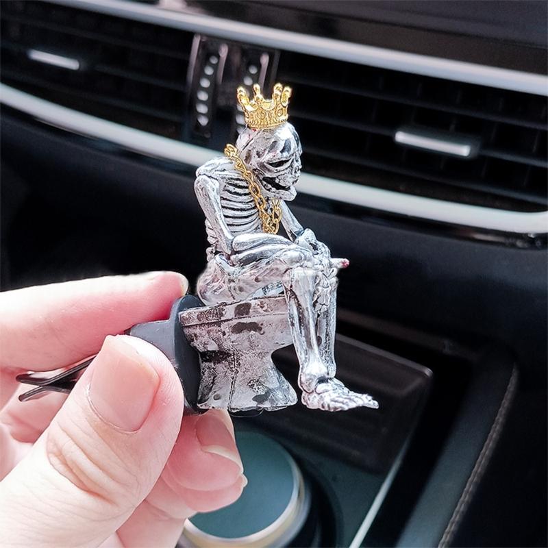 Car Air Vent Air Freshener Halloween Skull Ornament Essential Oil Diffuser Vent Air Car Accessories