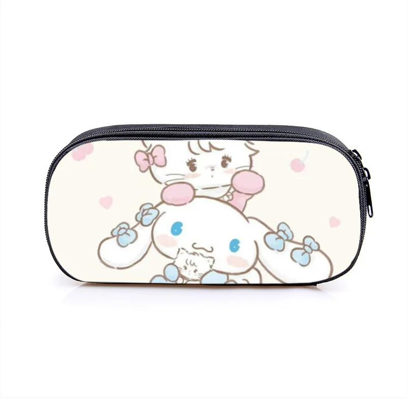 Mikko Pencil Bag Anime Pencil Cases Canvas Kawaii Stationery Box Children's Office Student School Supplies Stationary