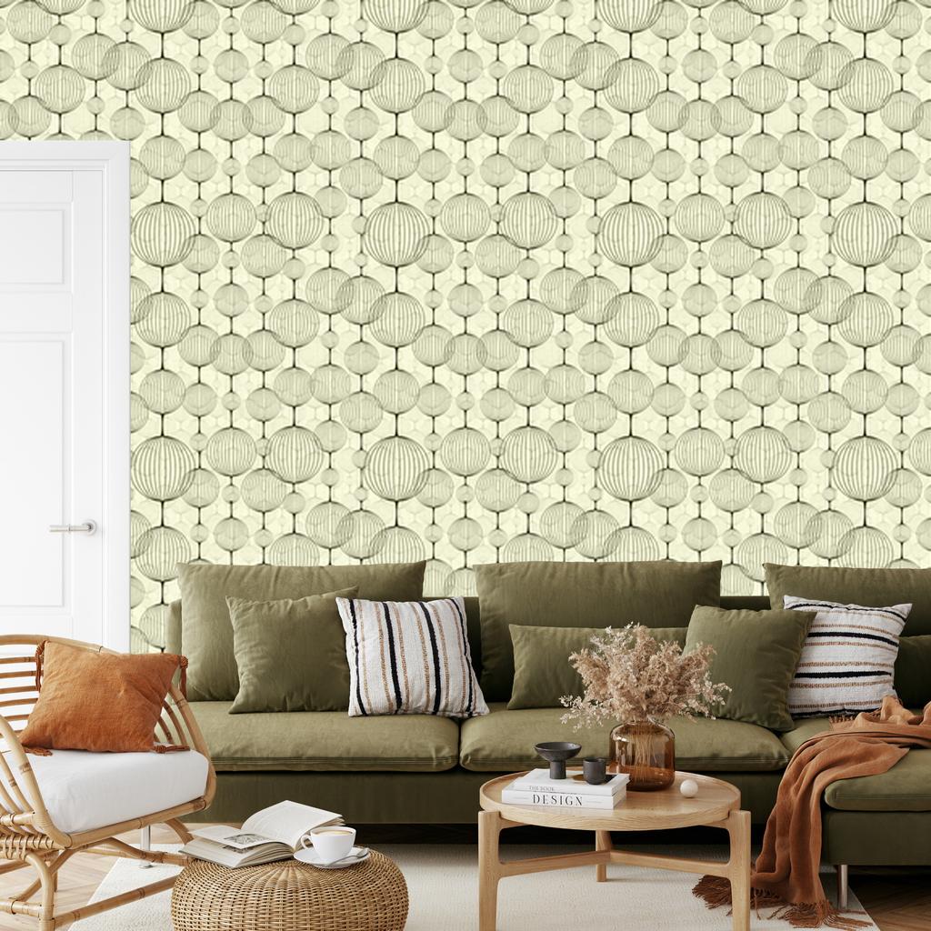 Retro wallpaper abstract black pattern for living room and bedroom 50x1000