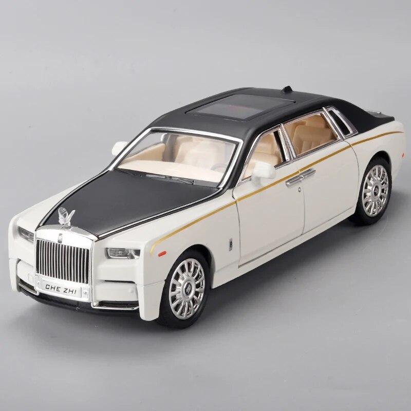 RR Phantom Model Zinc Alloy Pull Back Diecast Toy Cars with Sound and Light for Kids Boy Girl Gift