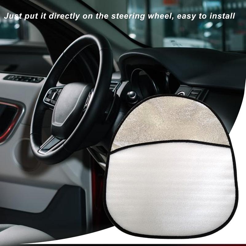 Steering Wheel Sun Shade Cover Steering Wheel Cover Sun Shade Anti Heat Aluminum Foil Steering Wheel Covers 44cmx50cm for Cars