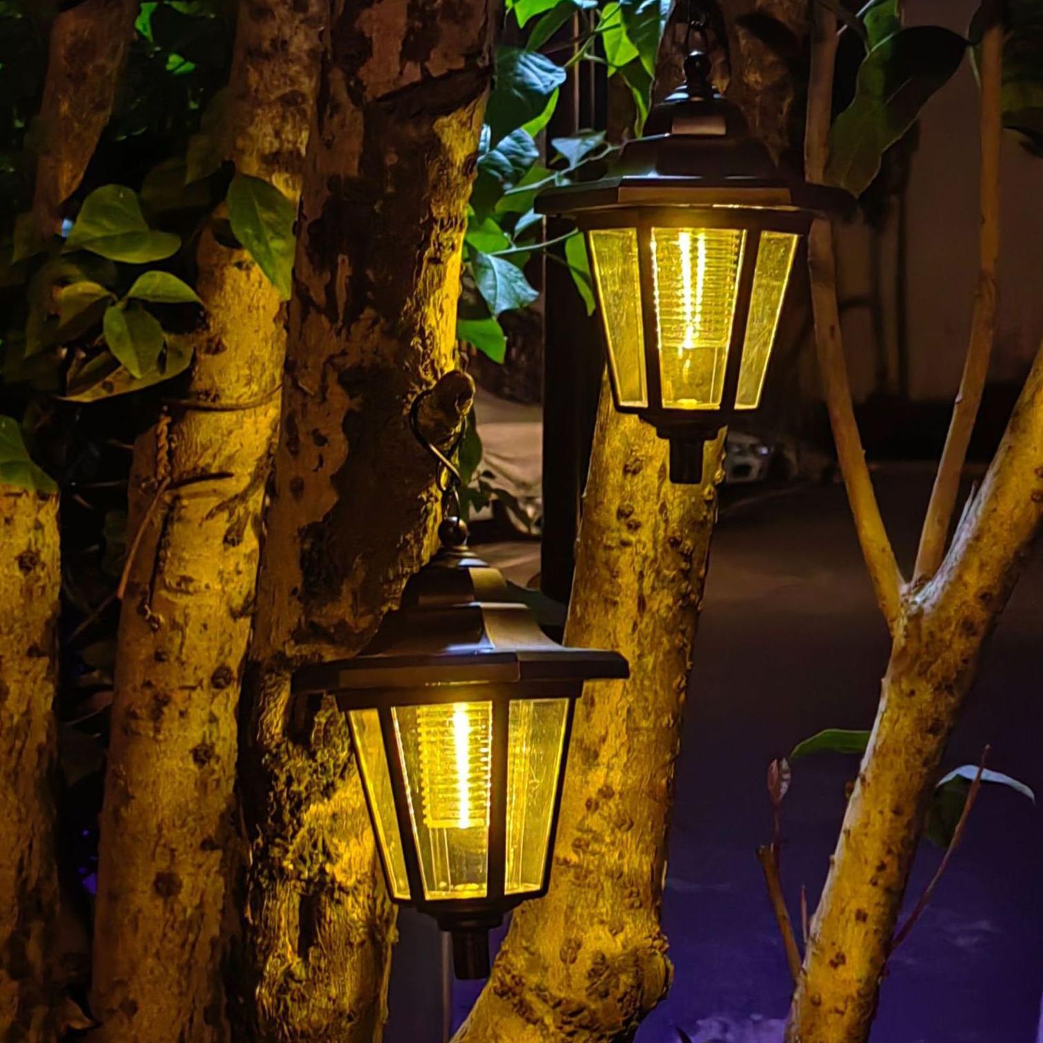 

Набор из 2 винтажных шестиугольных светодиодных солнечных светильников, для декора садовой дорожки, двора, сада, пластиковый материал 0-5W