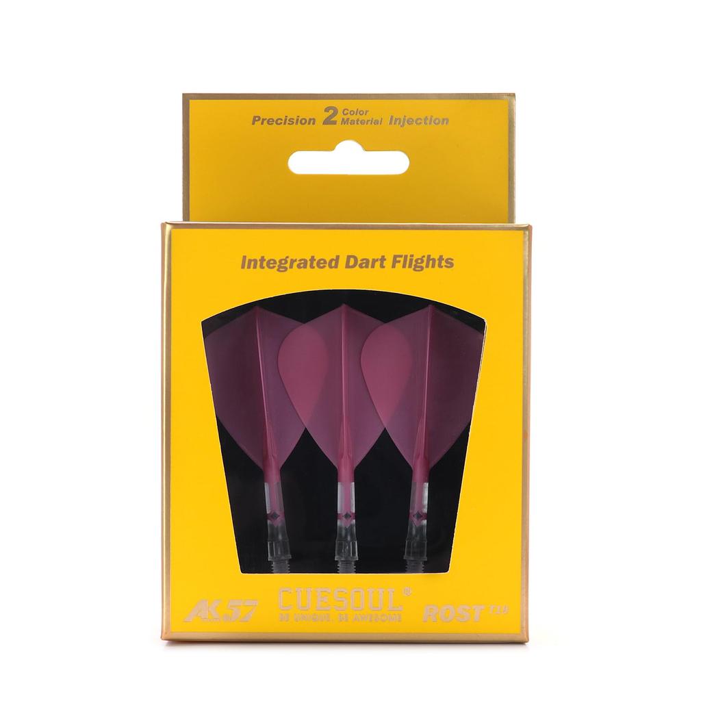 Cuesoul ROSTAK57 T19 Series Mixed Shaft Integrated Kite Shape Set of 3 Two-Tone Dual-Material Flights, Series, (Pink) CS-AK57FZ6S