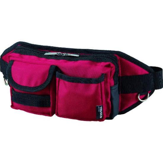 TRUSCO Waist Pouch 2 Pockets Red 20 TC-WDP-R × [Case Sold]