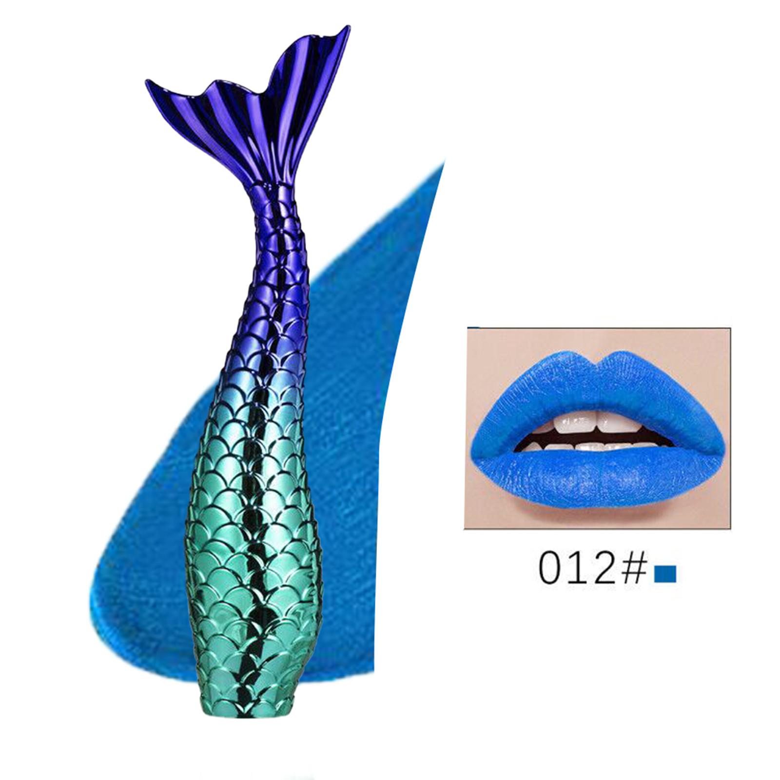 

Губные помады для женщин, 12 цветов, блеск для губ с хвостом русалки, невыцветающий, с антипригарным покрытием