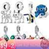 Summer Animal Friends Octopus Dog Starfish Charms Fit Bracelets Necklace Beads Original Copper Women Jewelry Making