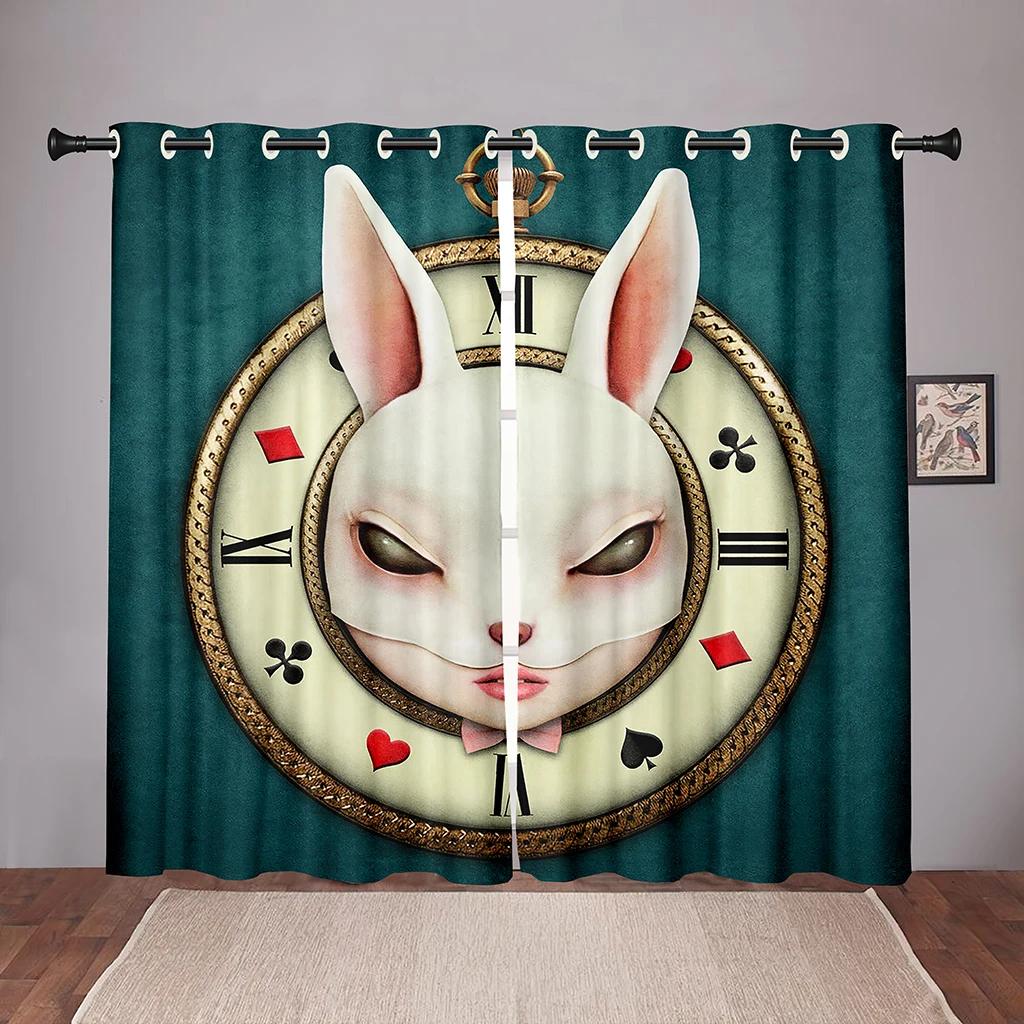 Verdunkelungsvorhänge mit Fantasiewelt, Tieren, lustig, abstrakt, für Schlafzimmer, Wohnzimmer, Badezimmer, Küche, hohe Schattierung, neues Muster