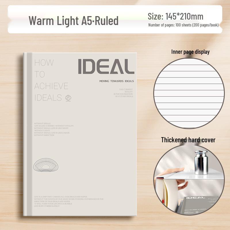 

Минималистичный квадратный блокнот А5 в твердом переплете с двухсторонней плотной бумагой и дизайном для защиты глаз