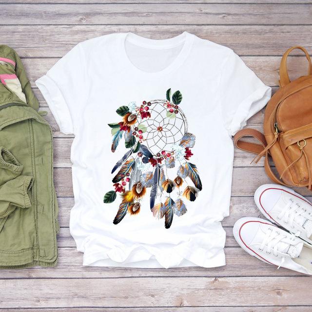 GMXIA женские модные повседневные летние весенние футболки с круглым вырезом и рисунком — фото 15