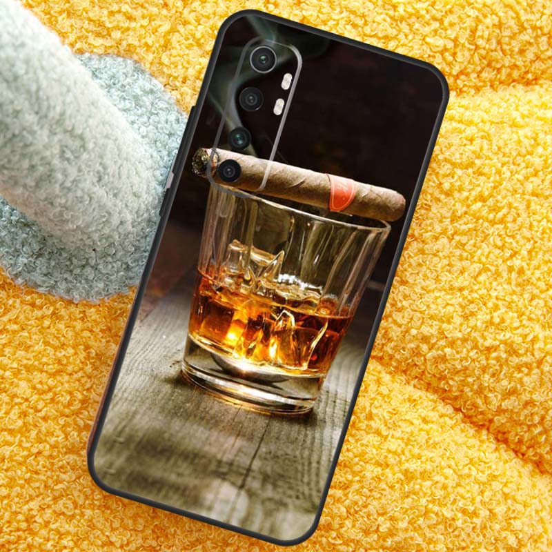 Cigar Whiskey Ice Drink Case For Xiaomi 15T 14T 13T 14 15 Ultra 17 Pro Max Cover For POCO F8 F7 F5 F6 X5 X6 X7 Pro