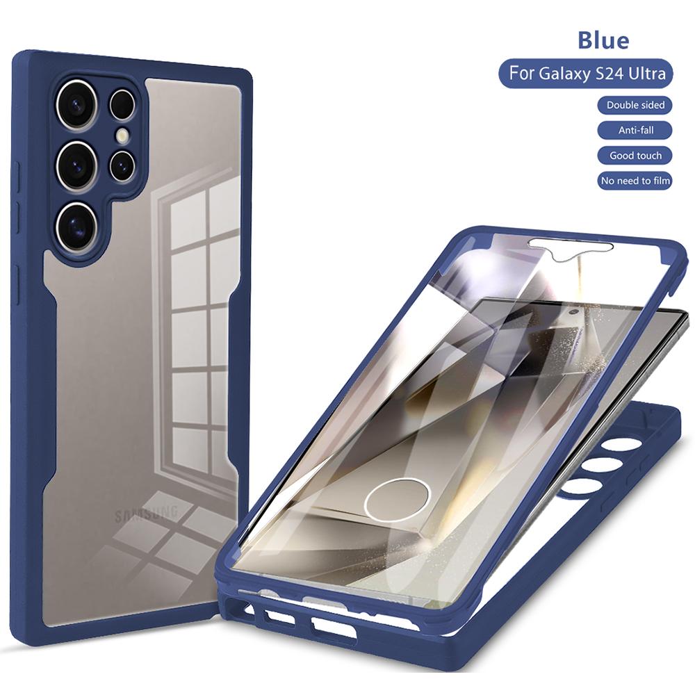 360 Full Body Protection Clear Case For Samsung S25 S24 Ultra S23 Plus S22 S21 FE A55 A35 A25 A54 A34 A14 A73 A53 Soft Cover