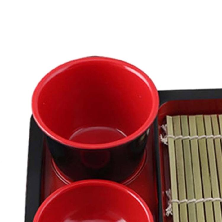 Multipurpose Soba Noodles Plate Sashimi Platter with Bamboos Mat Food Snacks Dishes Serving Platters Easy To Clean
