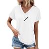 Women's Fashion Casual Summer Spring Solid Color Print Short Sleeve V-Neck Blouses & Shirts