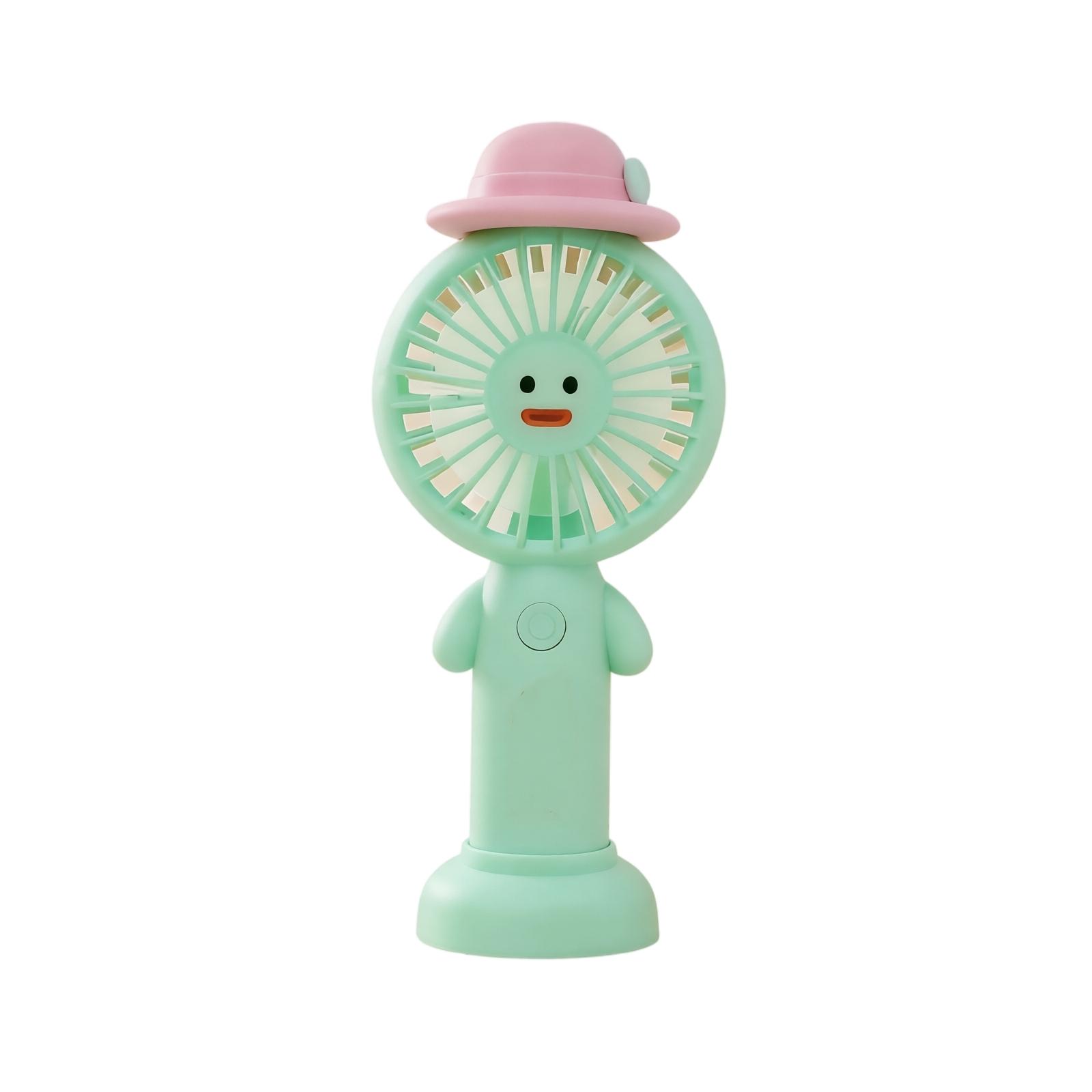 Portable Rechargeable Mini Handheld Fan Cartoon Character Design USB Charging Three Speed Settings Compact Size one size