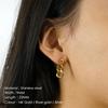 European Style Titanium Steel Cuban Link Stud Earrings - Thick Chain Design, Colorfast Niche Fashion.