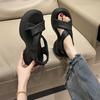 French Sandals Women's Outer Wear 2025 Summer New Thick-soled Muffin Women's Shoes Small Height Increase Roman Beach Shoes