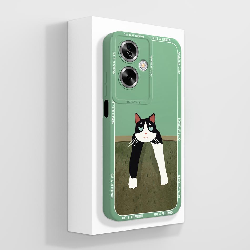 Cute Panda Covers For Oppo A79 5G Case For Oppo A2 5G Full Protection Funda For Oppo A 79 Housing Soft Liquid Silicone Back Capa