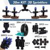 30/20m 1/4" Misting Cooling System 180° Adjustable Atomizer Filter Kit for Garden Irrigation Watering 4/6mm Quick Push Slip Lock