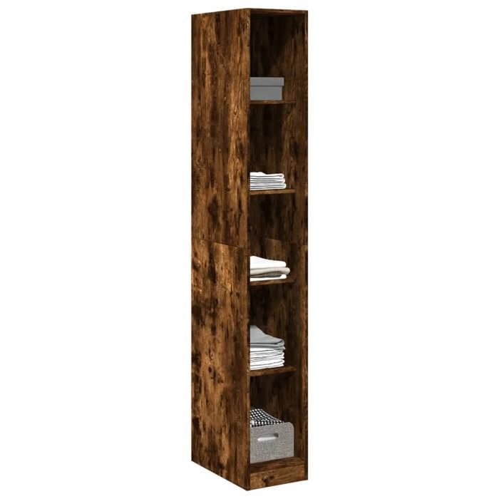 VidaXL Garde-robe chêne fumé 30x50x200 cm bois d'ingénierie, armoire de rangement, organisateur de garde-robe, armoire, 3307706