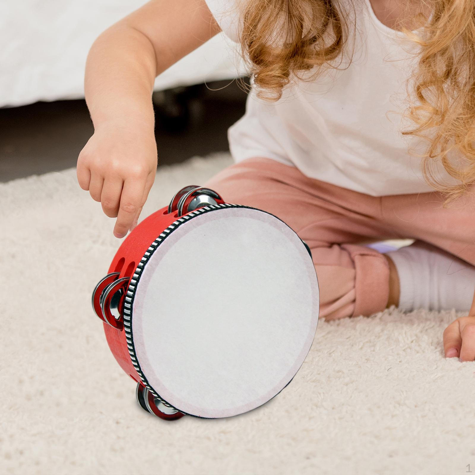 

Бубен для взрослых, металлические джинглы, ручной деревянный музыкальный ударный инструмент, 6inch Red