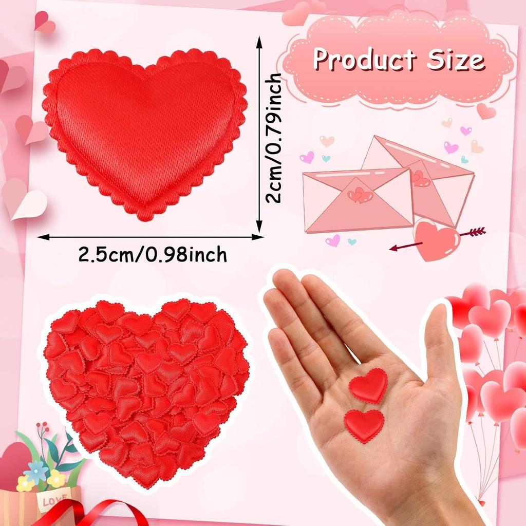 JUNEBRUSHS 300 Pcs Valentines Day Heart Confetti Red Heart Shaped Sponge Petal Valentines Confetti for Valentines Day Vase Filler Photo Props Crafts