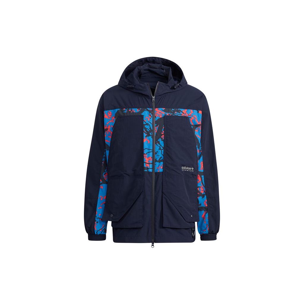 Adidas Originals Clover ADV WB Printed Spliced Sports Jacket Men Jackets Legend-Ink-Blue H46700