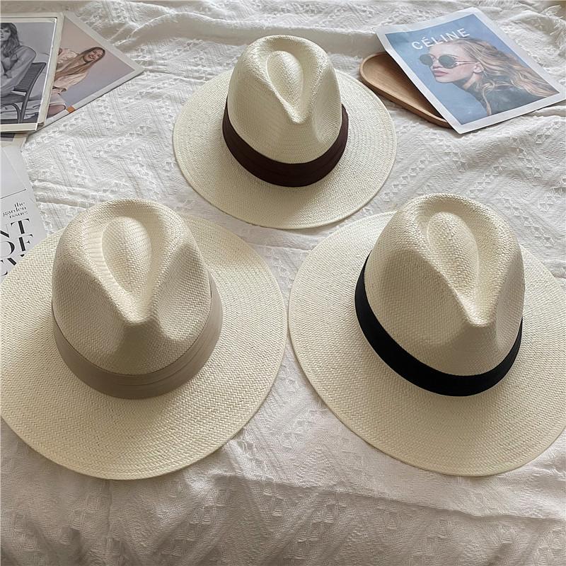 My Extreme Outdoor Activities Men's Panama Hat Simple Unisex Five-Point Straw Summer Travel Holiday Sun Hat Retro Hat Gorras Para Hombres 56-58Cm