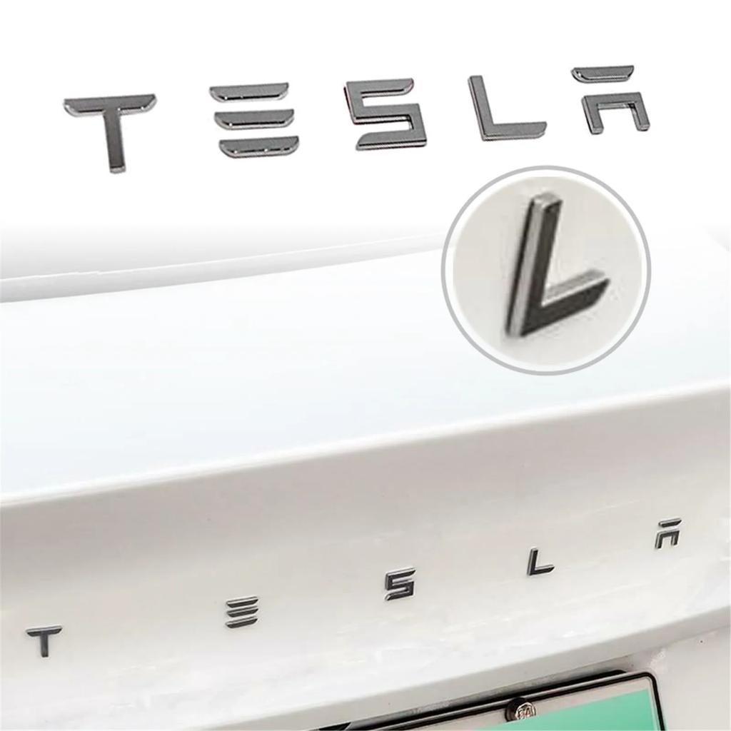 1 Stück 3D ABS Logo Tesla Emblem Buchstaben Auto Kofferraum Abzeichen Hintere Buchstaben Beschriftung Galvanisiert Für MODEL 3 MODEL S X Modifizierte Zubehörteile