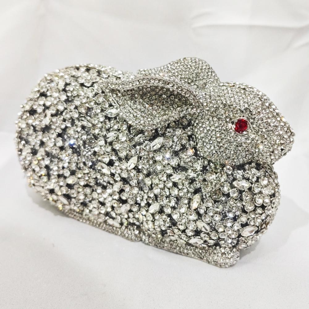 

Women Crystal Clutch Evening Purse 16 Colors Rabbit Shape Blue/White Crystal Ladies Bridesmaid Clutches And Diamond Rhinestone 18cmX10.5cmX6cm