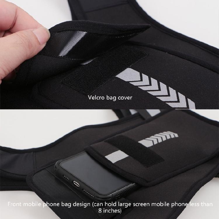 Running Phone Holder Lightweight Jogging Chest Pouch with Water Bottle Pocket
