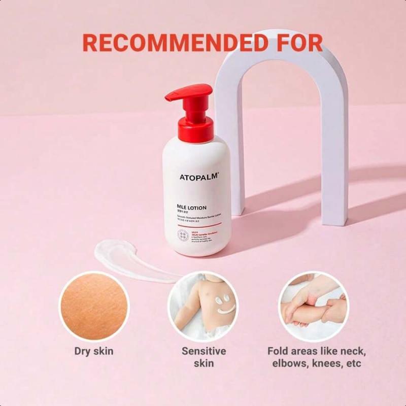 Atopalm MLE Lotion 200ml Für empfindliche Haut, 48 Stunden lange Hydratation mit Ceramiden, Lang anhaltende feuchtigkeitsspendende Babylotion