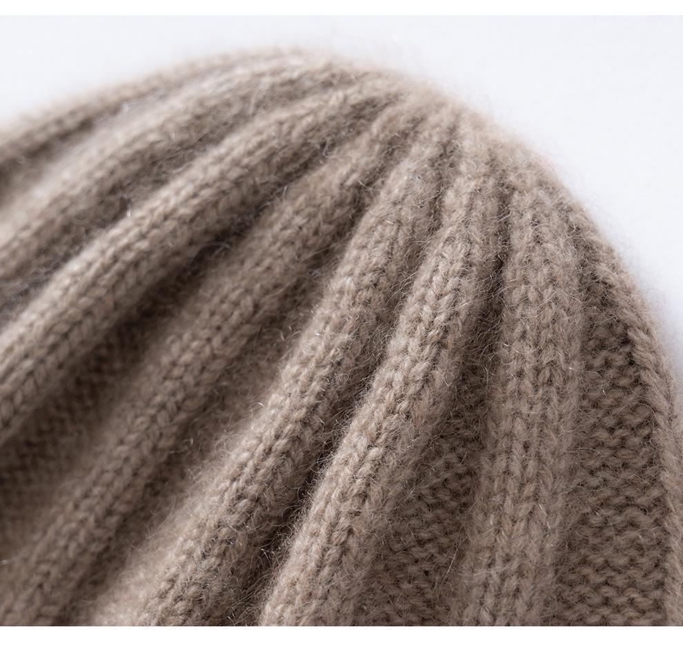 2025 Autumn/Winter Cashmere Kids' Knitted Turban Hat - Cute, Folded Edge, Unisex Hat